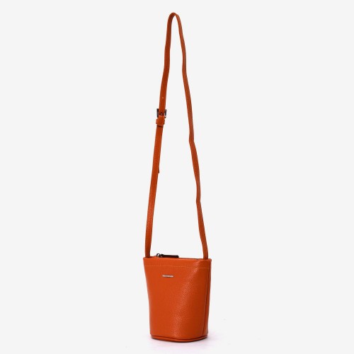 Geantă crossbody ENZO NORI model ALINE din piele naturală orange