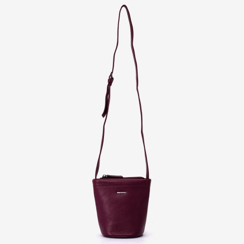 Geantă crossbody ENZO NORI model ALINE din piele naturală burgundy