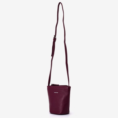 Geantă crossbody ENZO NORI model ALINE din piele naturală burgundy