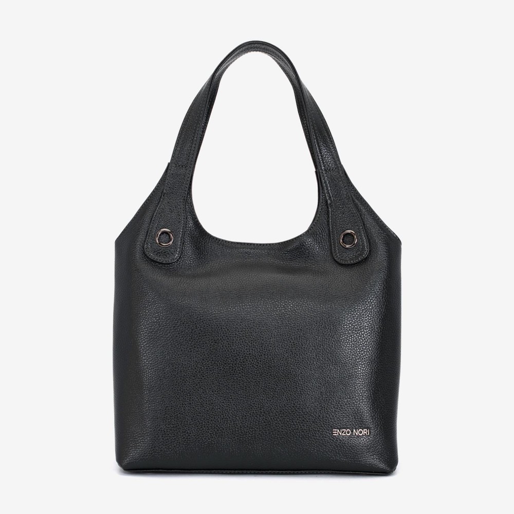Geanta dama ENZO NORI MEG, piele naturala, negru