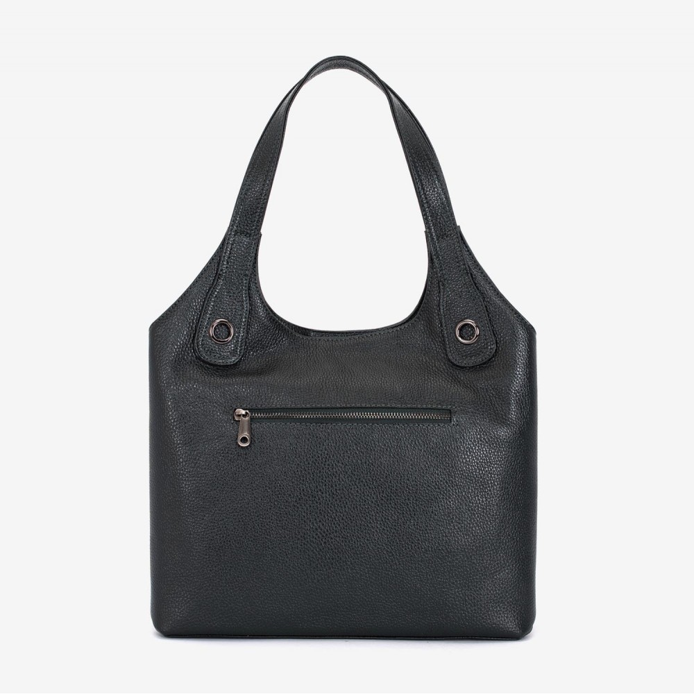 Geanta dama ENZO NORI MEG, piele naturala, negru