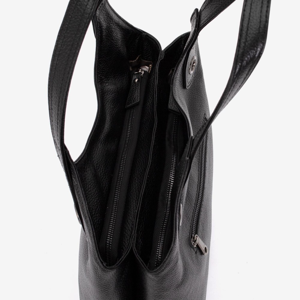 Geanta dama ENZO NORI MEG, piele naturala, negru