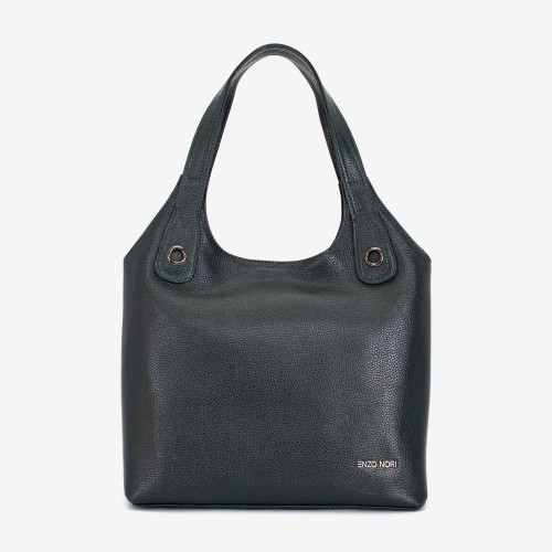 Geanta dama ENZO NORI MEG, piele naturala, verde