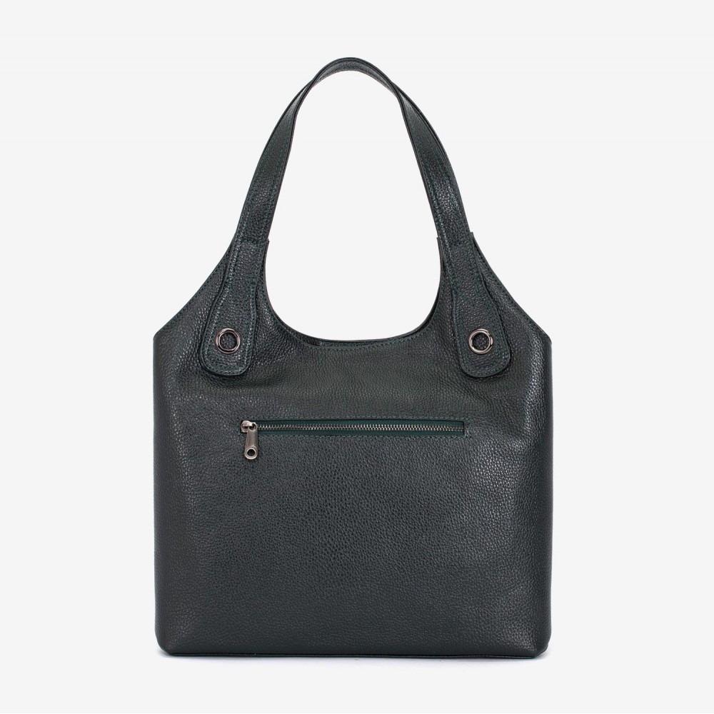 Geanta dama ENZO NORI MEG, piele naturala, verde