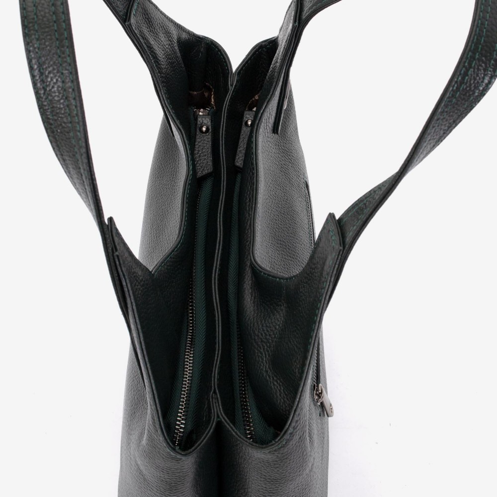 Geanta dama ENZO NORI MEG, piele naturala, verde