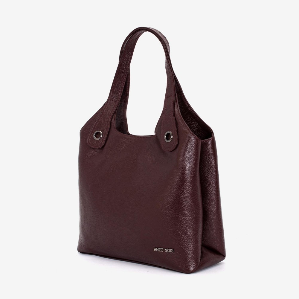 Geanta dama ENZO NORI MEG, piele naturala, burgundy 