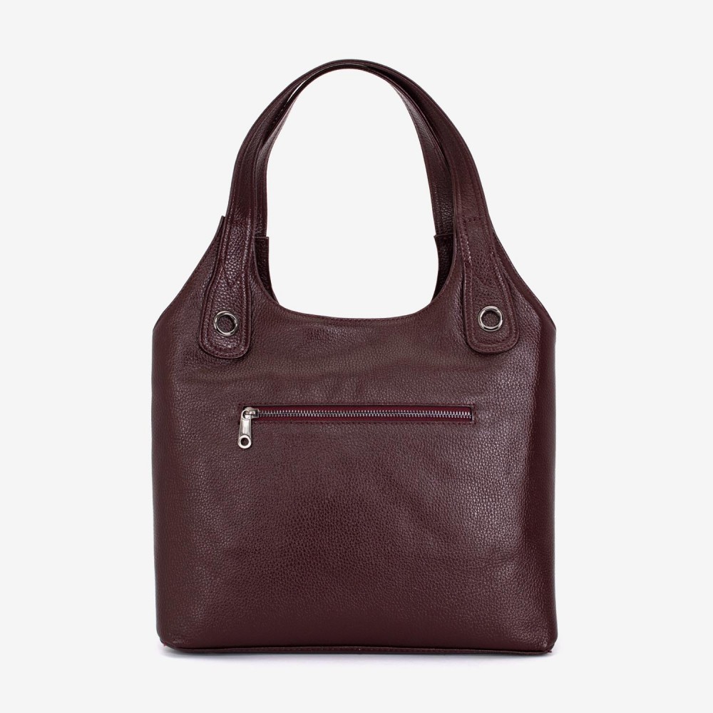 Geanta dama ENZO NORI MEG, piele naturala, burgundy 