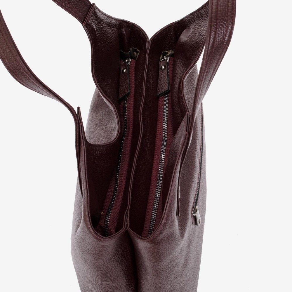 Geanta dama ENZO NORI MEG, piele naturala, burgundy 