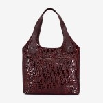 Geanta dama ENZO NORI MEG, piele naturala, burgundy lacuita