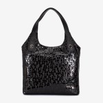 Geanta dama ENZO NORI MEG, piele naturala, neagra lacuita