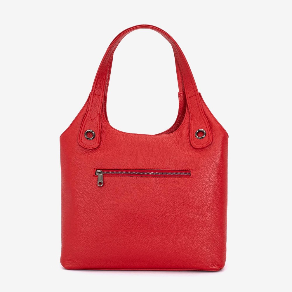 Geanta dama ENZO NORI MEG, piele naturala, rosu