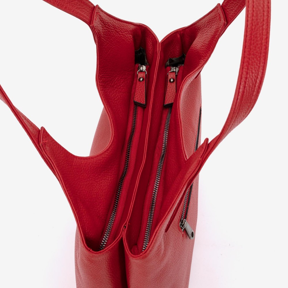 Geanta dama ENZO NORI MEG, piele naturala, rosu