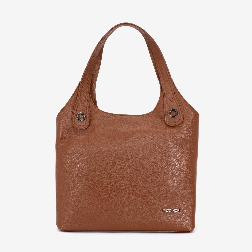 Geanta dama ENZO NORI MEG, piele naturala, maro