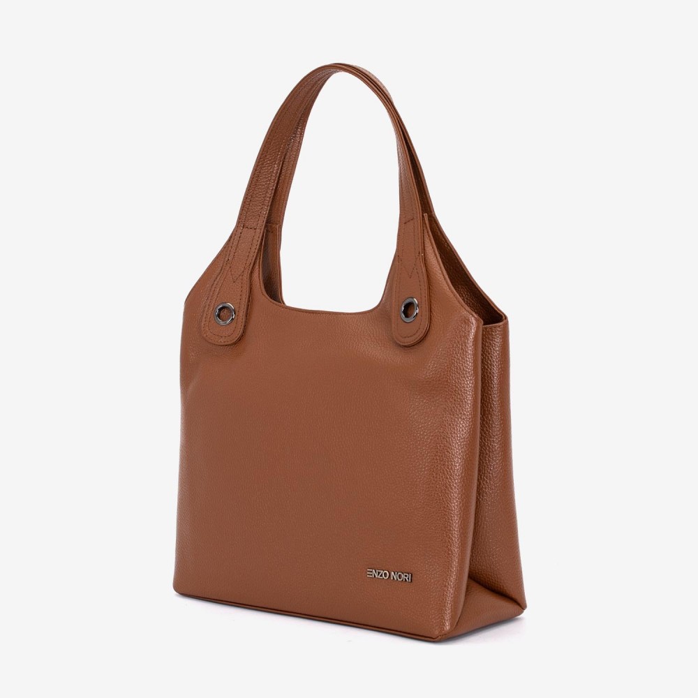 Geanta dama ENZO NORI MEG, piele naturala, maro