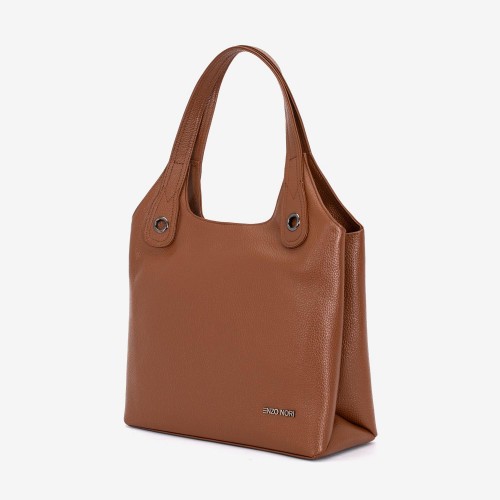 Geanta dama ENZO NORI MEG, piele naturala, maro