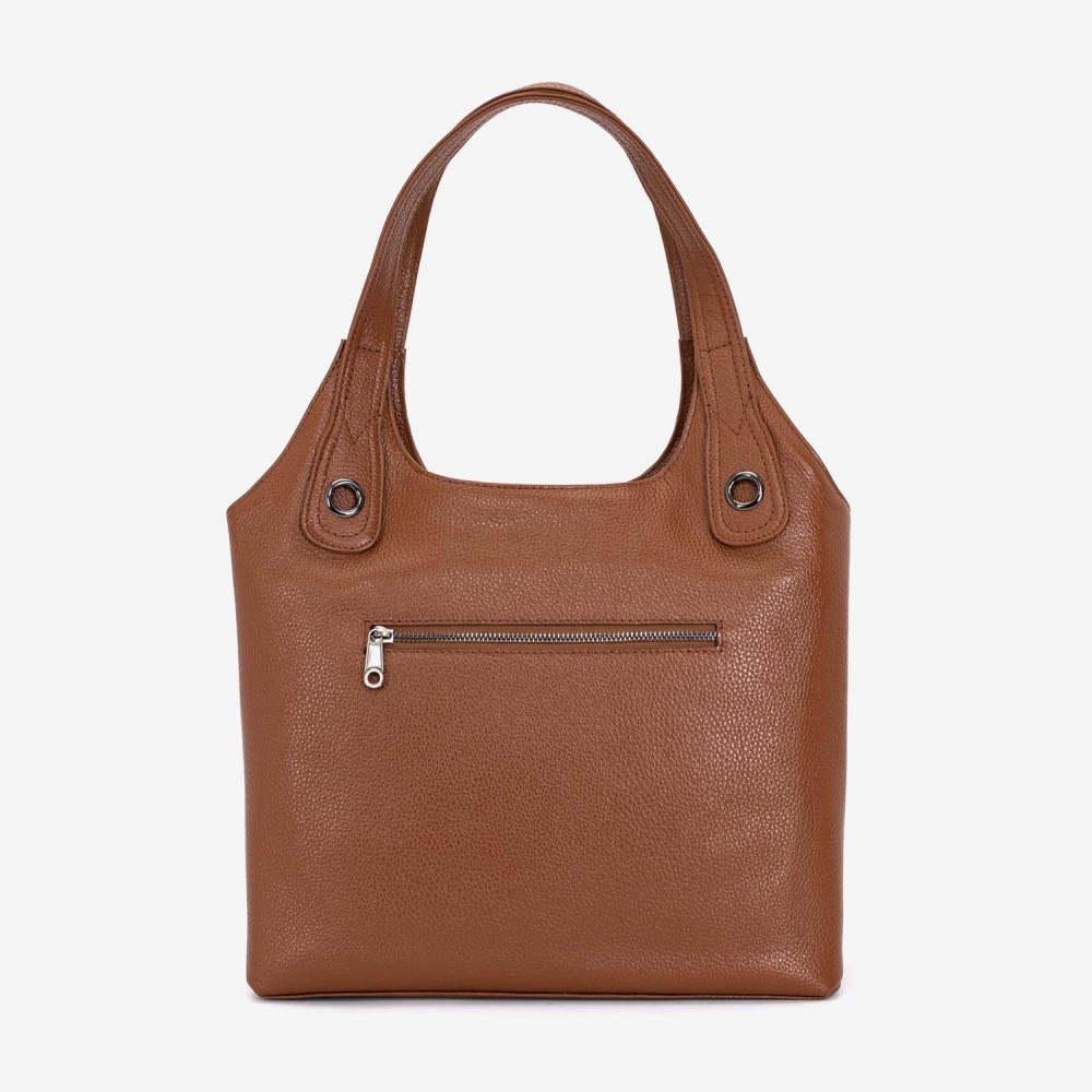 Geanta dama ENZO NORI MEG, piele naturala, maro