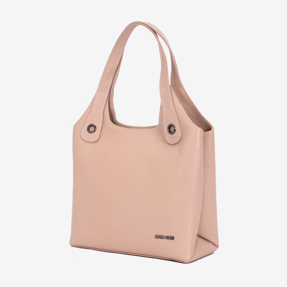 Geanta dama ENZO NORI MEG, piele naturala, roz