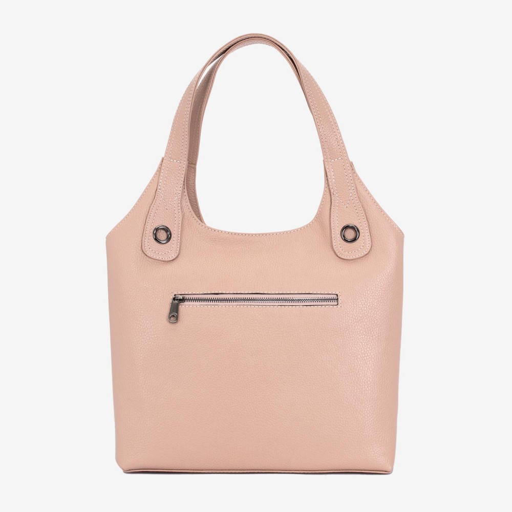 Geanta dama ENZO NORI MEG, piele naturala, roz