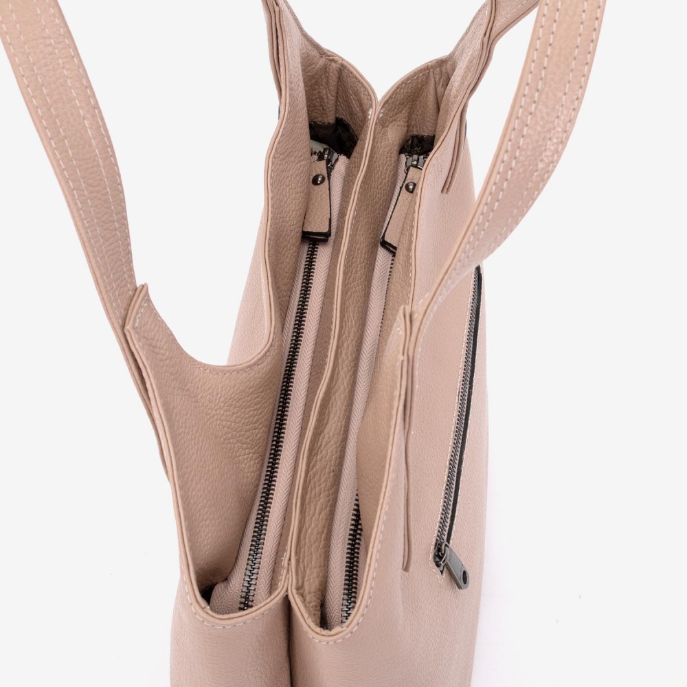 Geanta dama ENZO NORI MEG, piele naturala, roz