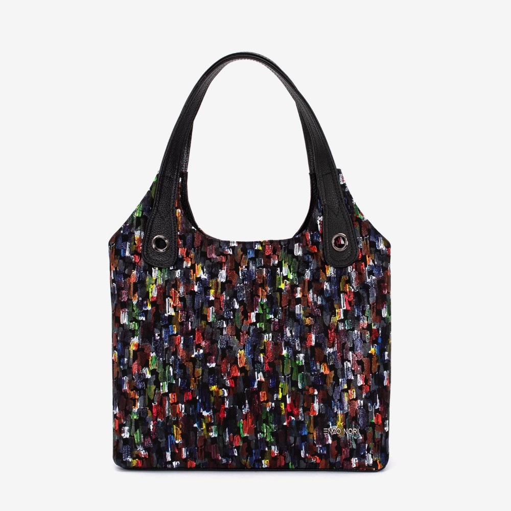Geanta dama ENZO NORI MEG, piele naturala, multicolor