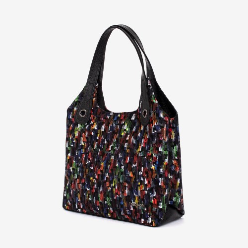 Geanta dama ENZO NORI MEG, piele naturala, multicolor