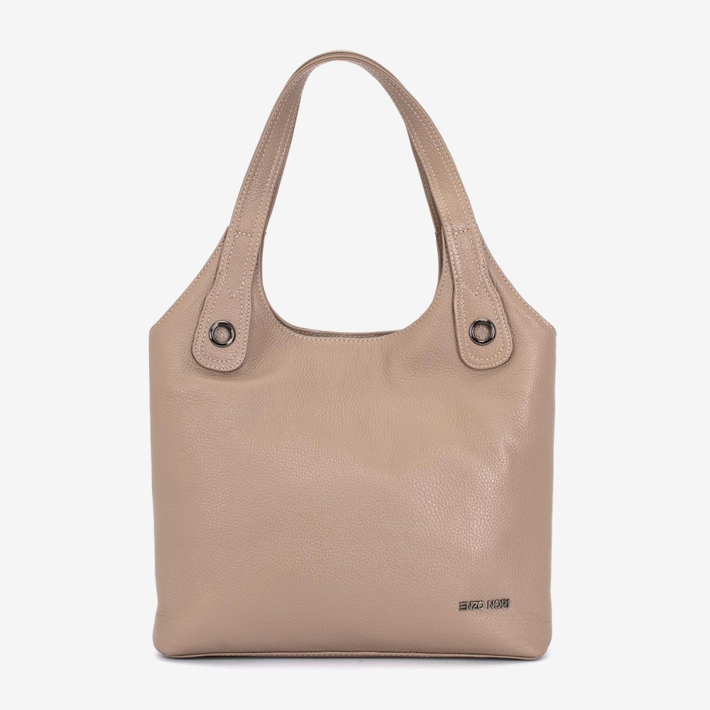 Geanta dama ENZO NORI MEG, piele naturala, bej