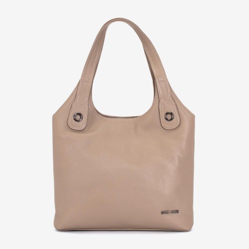 Geanta dama ENZO NORI MEG, piele naturala, bej