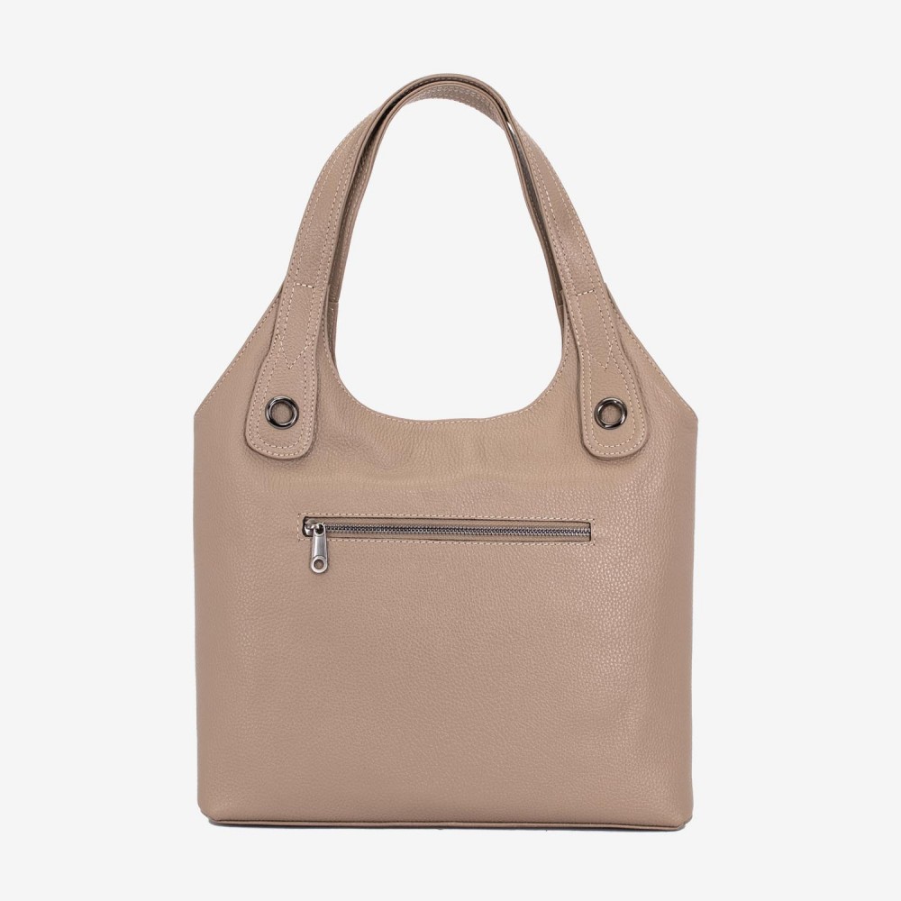 Geanta dama ENZO NORI MEG, piele naturala, bej