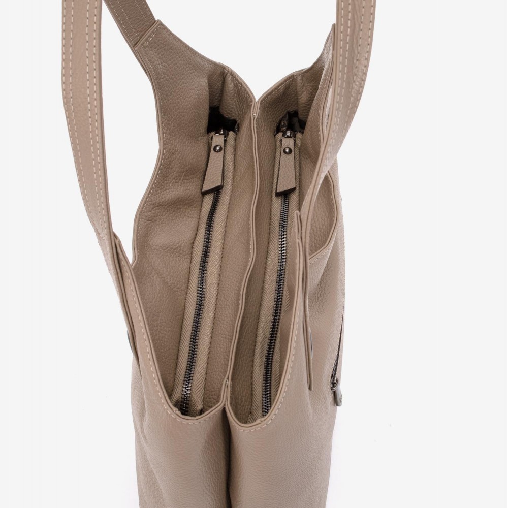 Geanta dama ENZO NORI MEG, piele naturala, bej