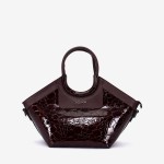 Geanta dama ENZO NORI model DOLORES piele naturala burgundy lacuita