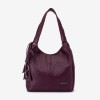 Geanta shopper model ROSE din piele naturală violet - Imagine 1