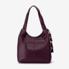 Geanta shopper model ROSE din piele naturală violet - Imagine 4