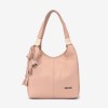 Geanta shopper model ROSE din piele naturală roz - Imagine 1