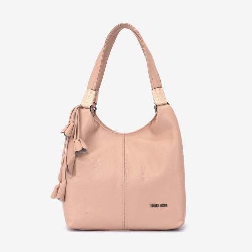 Geanta shopper model ROSE din piele naturală roz