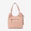 Geanta shopper model ROSE din piele naturală roz - Imagine 4