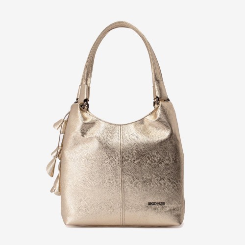 Geanta shopper model ROSE din piele naturală gold