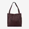 Geanta shopper model DREAM din piele naturală burgundy - Imagine 4