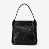 Geanta shopper model PIERY din piele naturală negru laser - Imagine 1