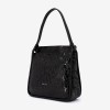 Geanta shopper model PIERY din piele naturală negru laser - Imagine 2