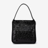 Geanta shopper model PIERY din piele naturală negru laser - Imagine 4