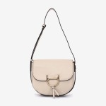 Geanta crossbody ENZO NORI model FREYA din piele naturală alb