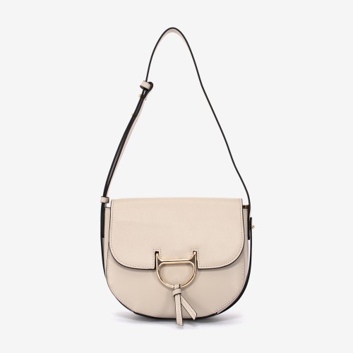 Geanta crossbody ENZO NORI model FREYA din piele naturală alb