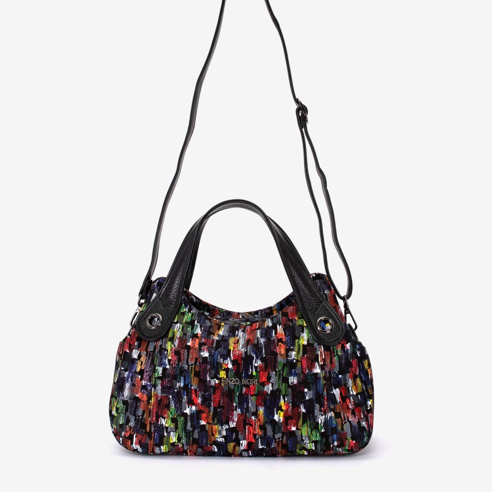 Geanta dama ENZO NORI model SIENNA piele naturală paleta multicolor