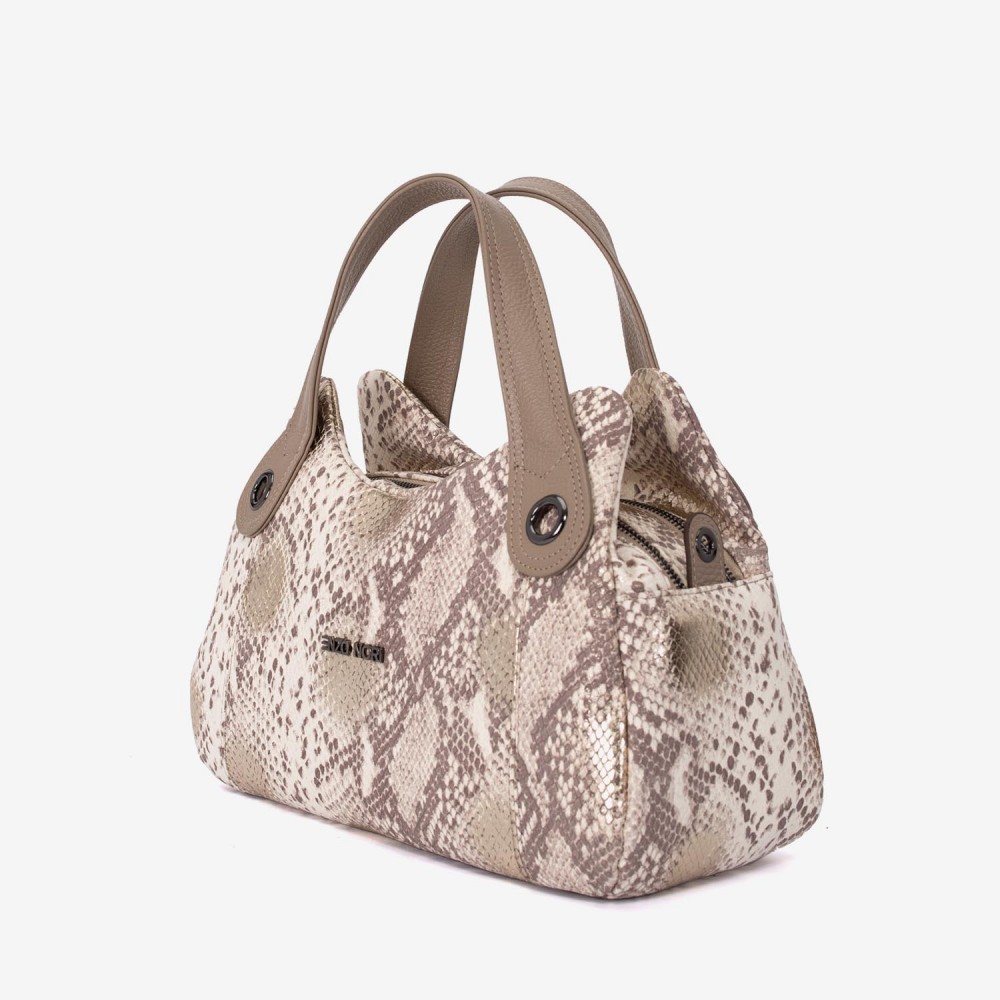 Geanta dama ENZO NORI model SIENNA piele naturală bej-gold