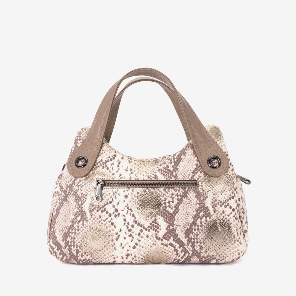 Geanta dama ENZO NORI model SIENNA piele naturală bej-gold