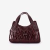 Geanta dama ENZO NORI model SIENNA piele naturala burgundy laser