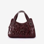 Geanta dama ENZO NORI model SIENNA piele naturala burgundy laser