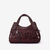 Geanta dama ENZO NORI model SIENNA piele naturala burgundy laser