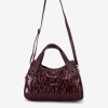 Geanta dama ENZO NORI model SIENNA piele naturala burgundy laser