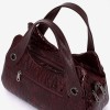 Geanta dama ENZO NORI model SIENNA piele naturala burgundy laser